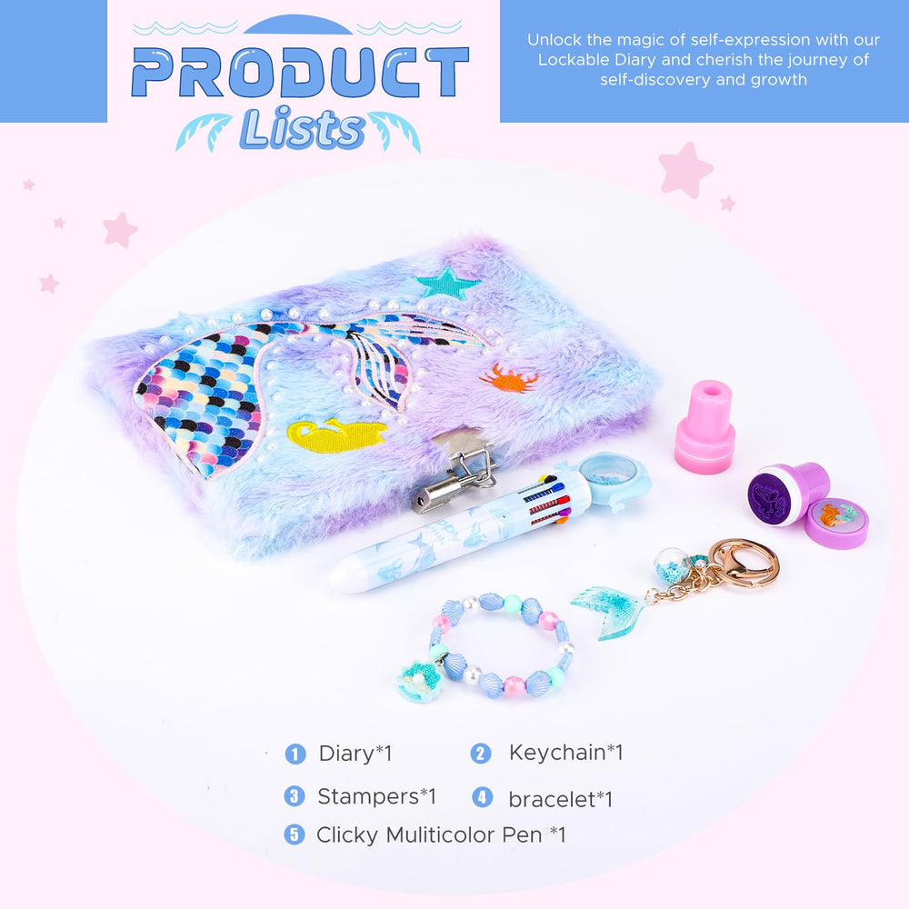 homicozy Mermaid Diary lock and keys close-up highlighting privacy feature