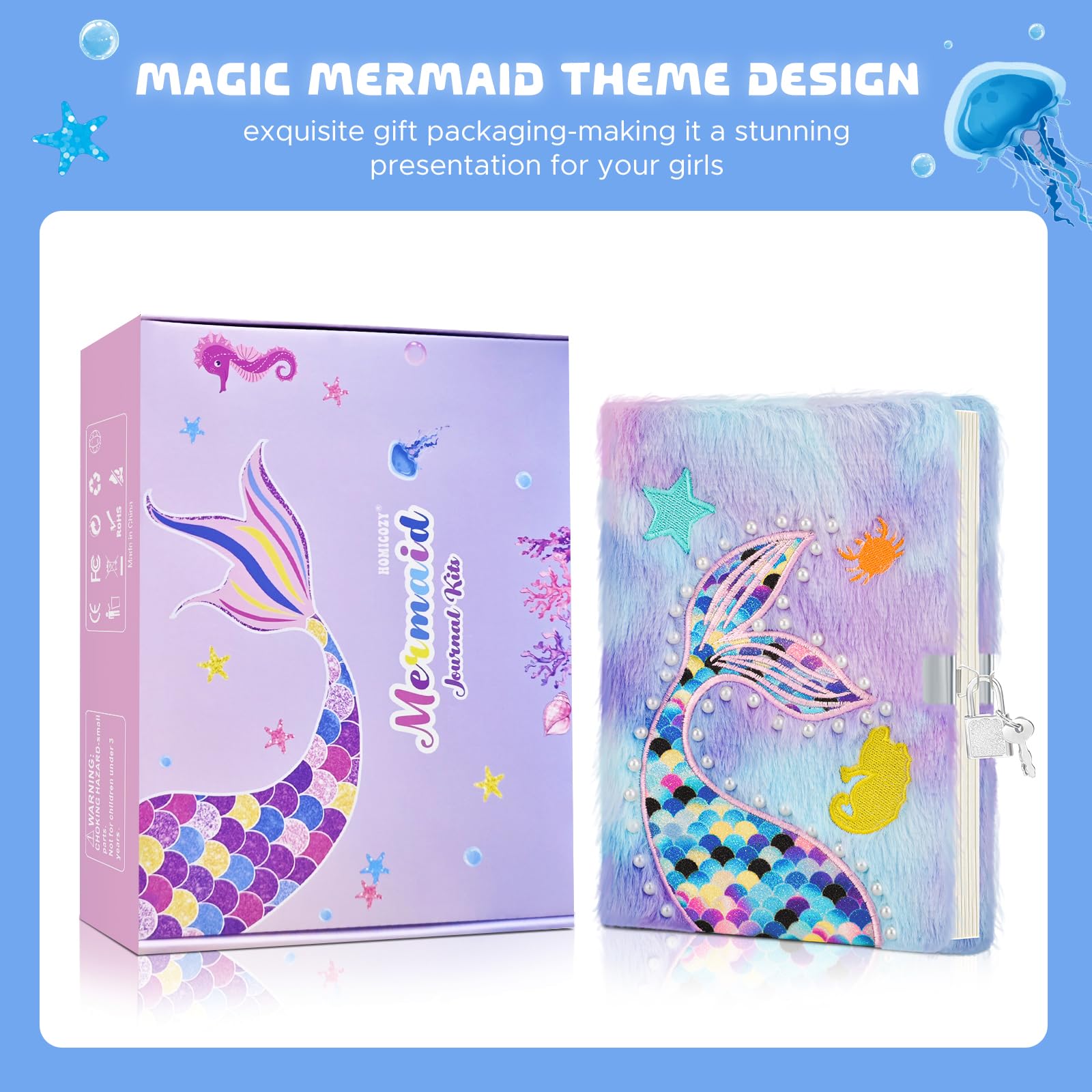 homicozy Mermaid Diary tie-dye colors evoke playful creativity and imagination