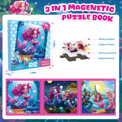 Homicozy mermaid travel puzzles featuring pearl scenes for on-the-go learning.