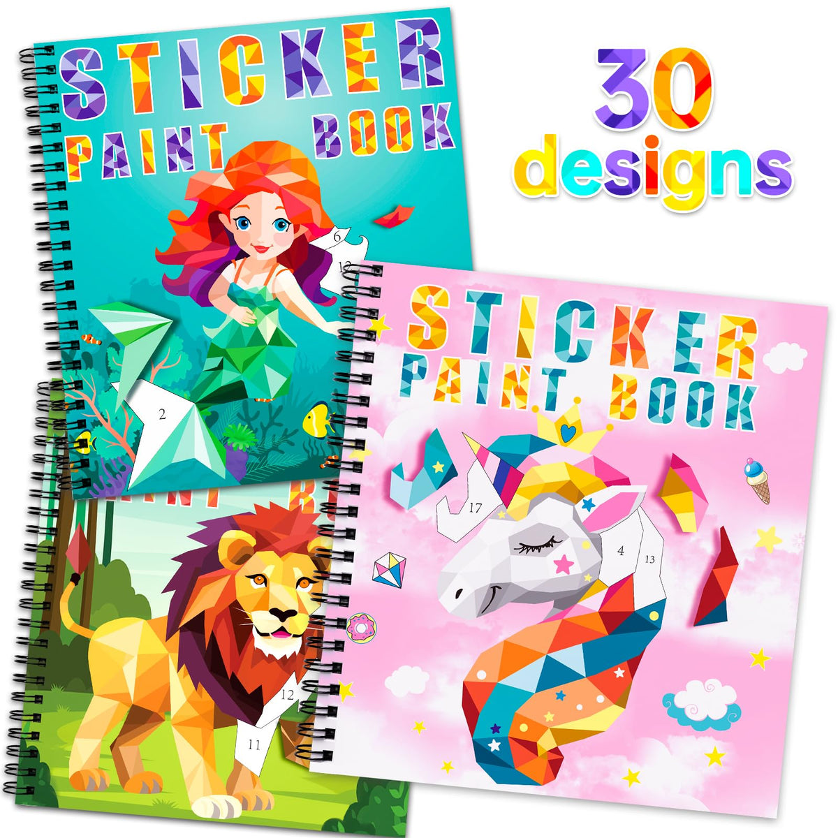 Homicozy unicorn sticker paint book cover for imaginative play.
