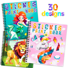 Homicozy unicorn sticker paint book cover for imaginative play.