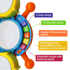 Homily kids drum kit rounded edges for safe play.