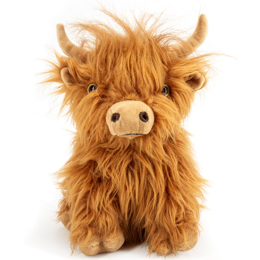 Homily Highland Cow plush face, a cute cuddle buddy for playtime and bedtime.