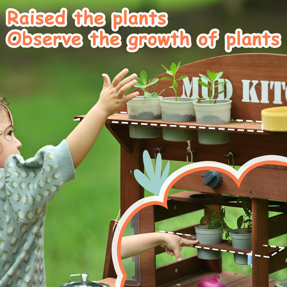 Homman mud kitchen with sink and faucet for water play