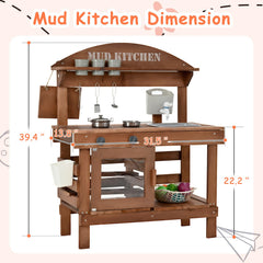 Homman mud kitchen solid wood frame ensures durability