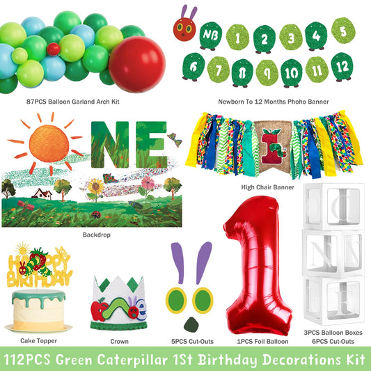 Homond Green Caterpillar balloon garland adds festive color and easy setup