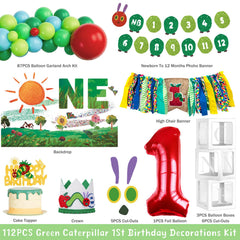 Homond Green Caterpillar balloon garland adds festive color and easy setup