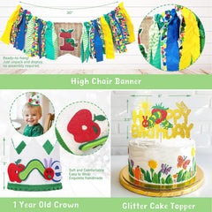 Homond Green Caterpillar cake topper adds whimsy to the cake centerpiece