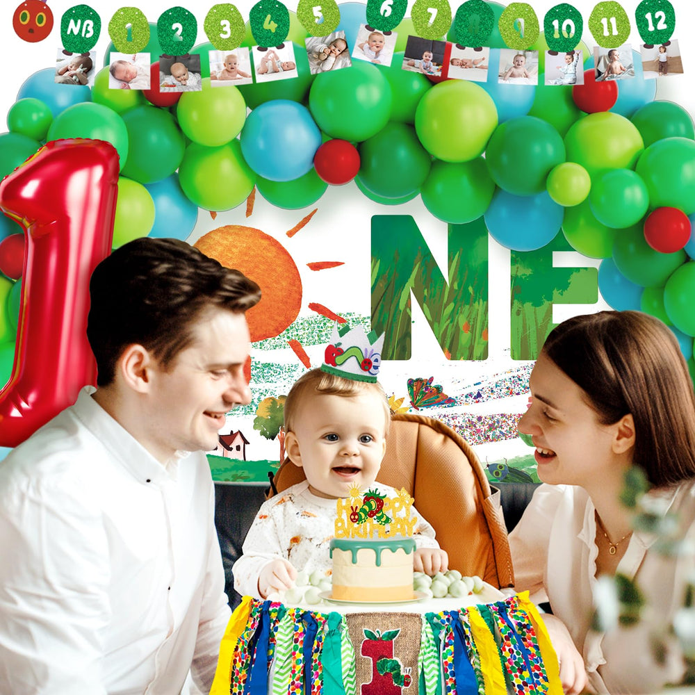 Homond Green Caterpillar highchair banner for photos at mealtime