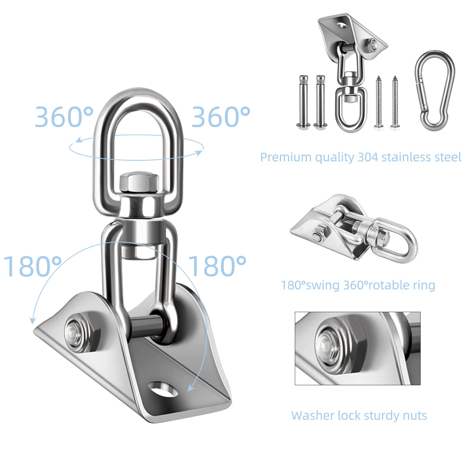Stainless steel 360 rotate hanger showing durable anti-rust finish