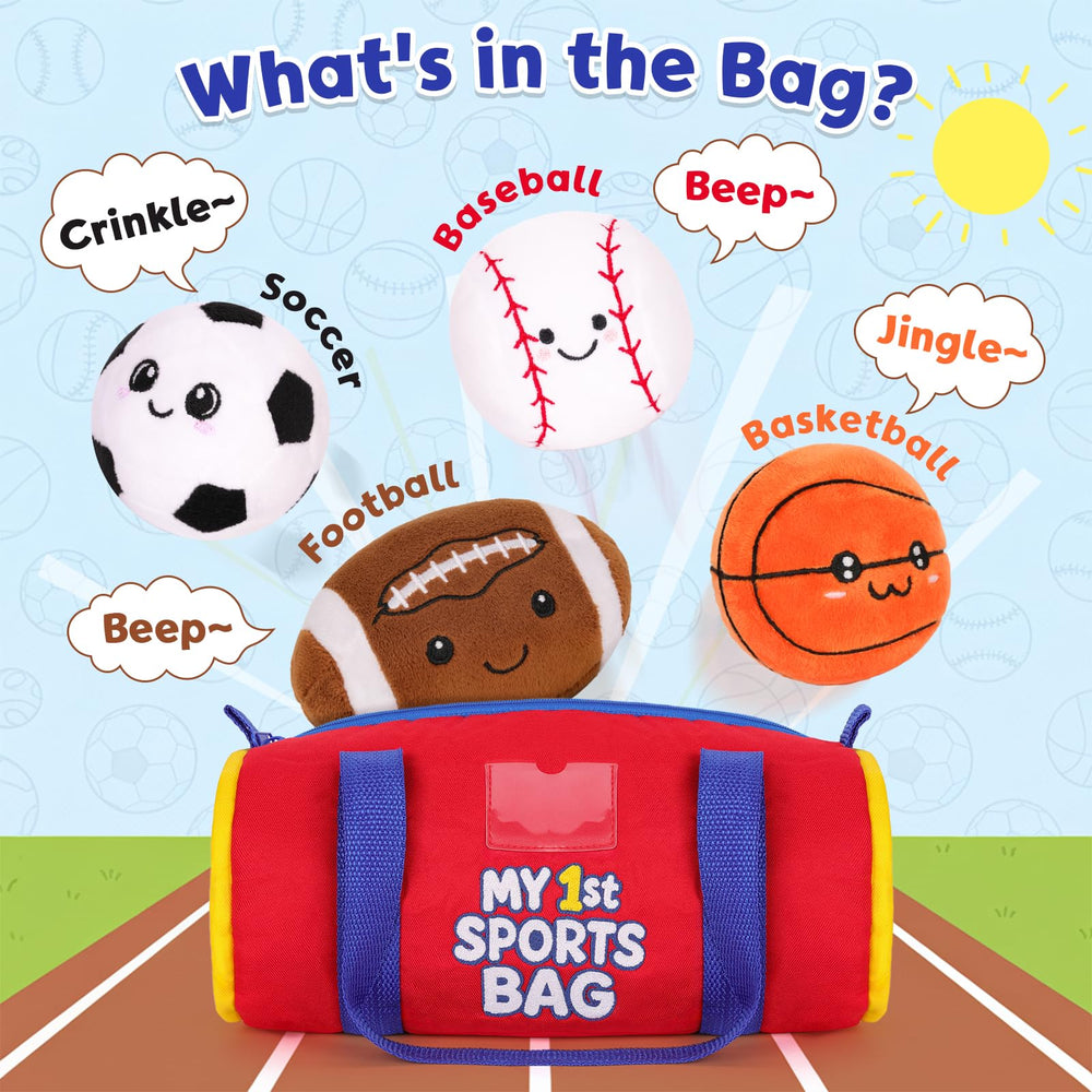 HOMQYTE Baseball plush ball, soft fur for tactile exploration