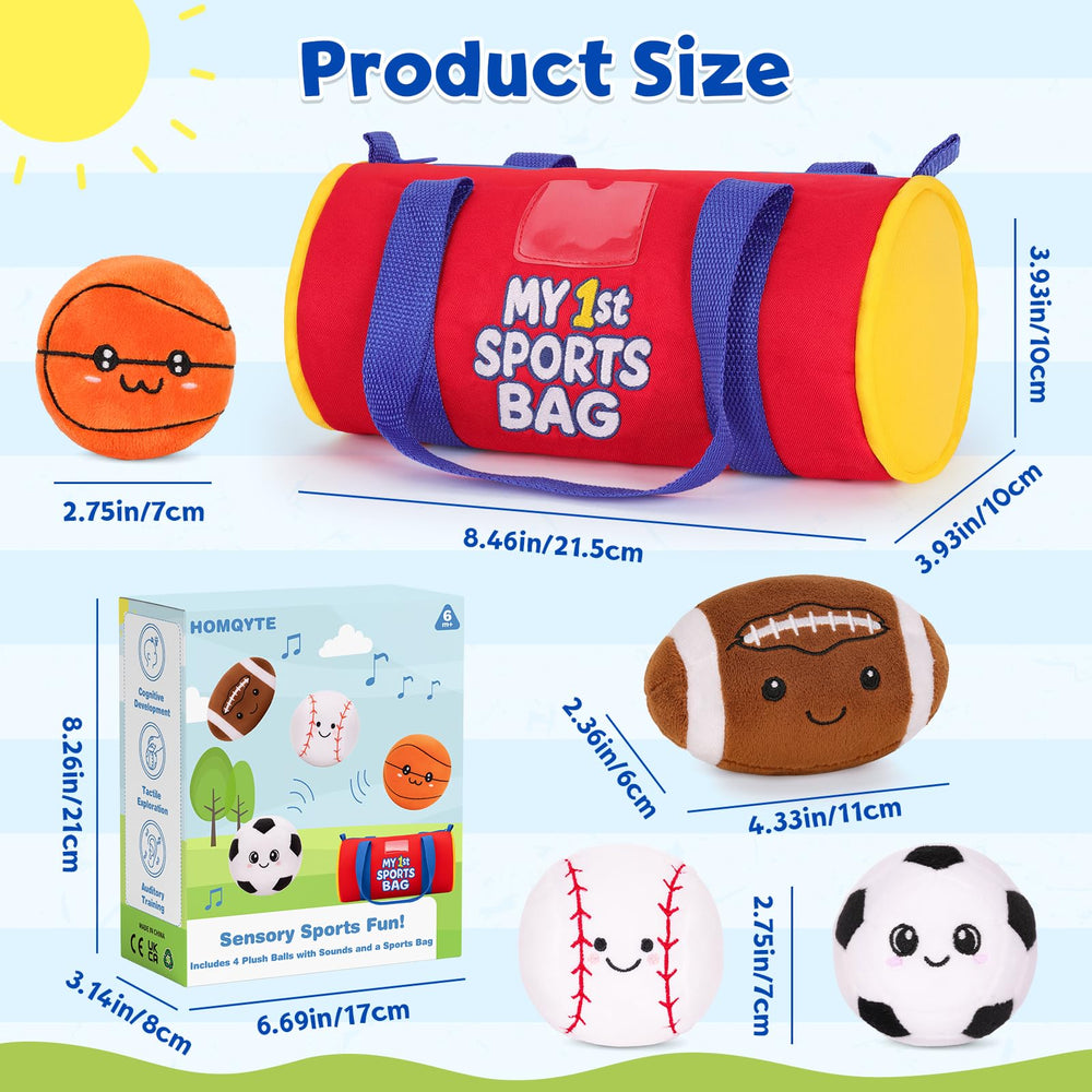 HOMQYTE Football plush ball, cuddly texture for grasp-and-throw learning