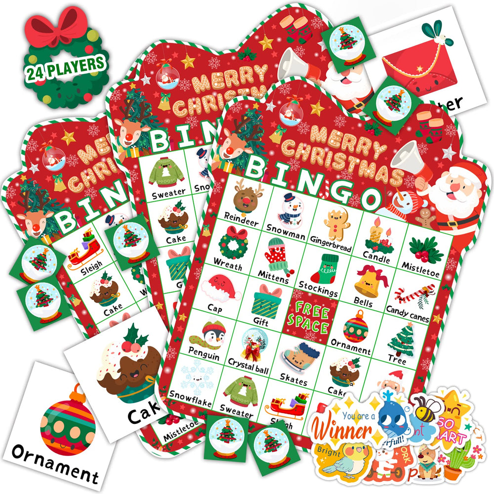 HomSeon Christmas Bingo game packaging box with organized contents and festive look.