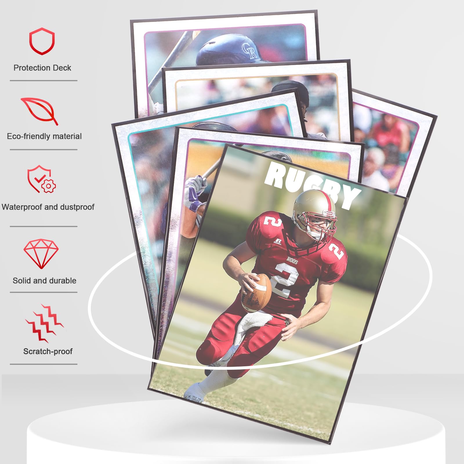 Homthy non-PVC acid-free polypropylene ensures durable, scratch-resistant card protection.
