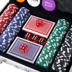 Homwom set includes dealer and blind buttons with dice for setup