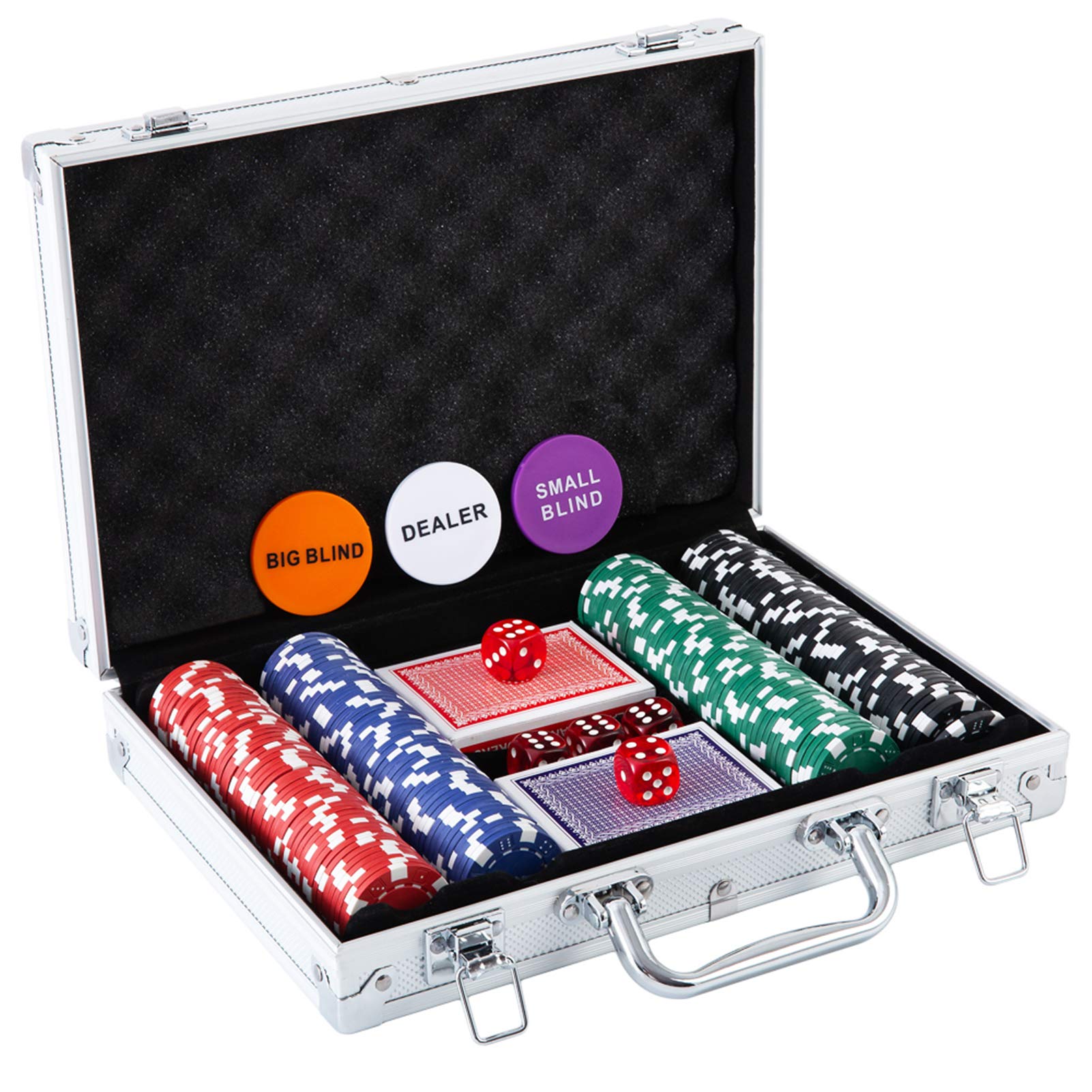 Homwom poker chip set 200pcs aluminum case for complete home gaming kit