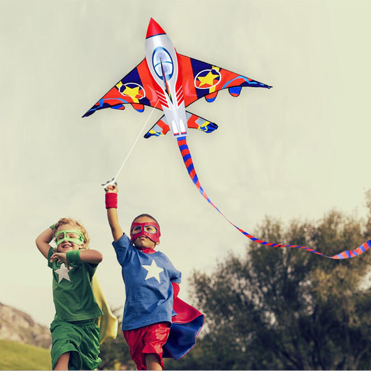 Honbo 58-inch Fighter Plane Kite fabric close-up ripstop shows durability for long sessions.