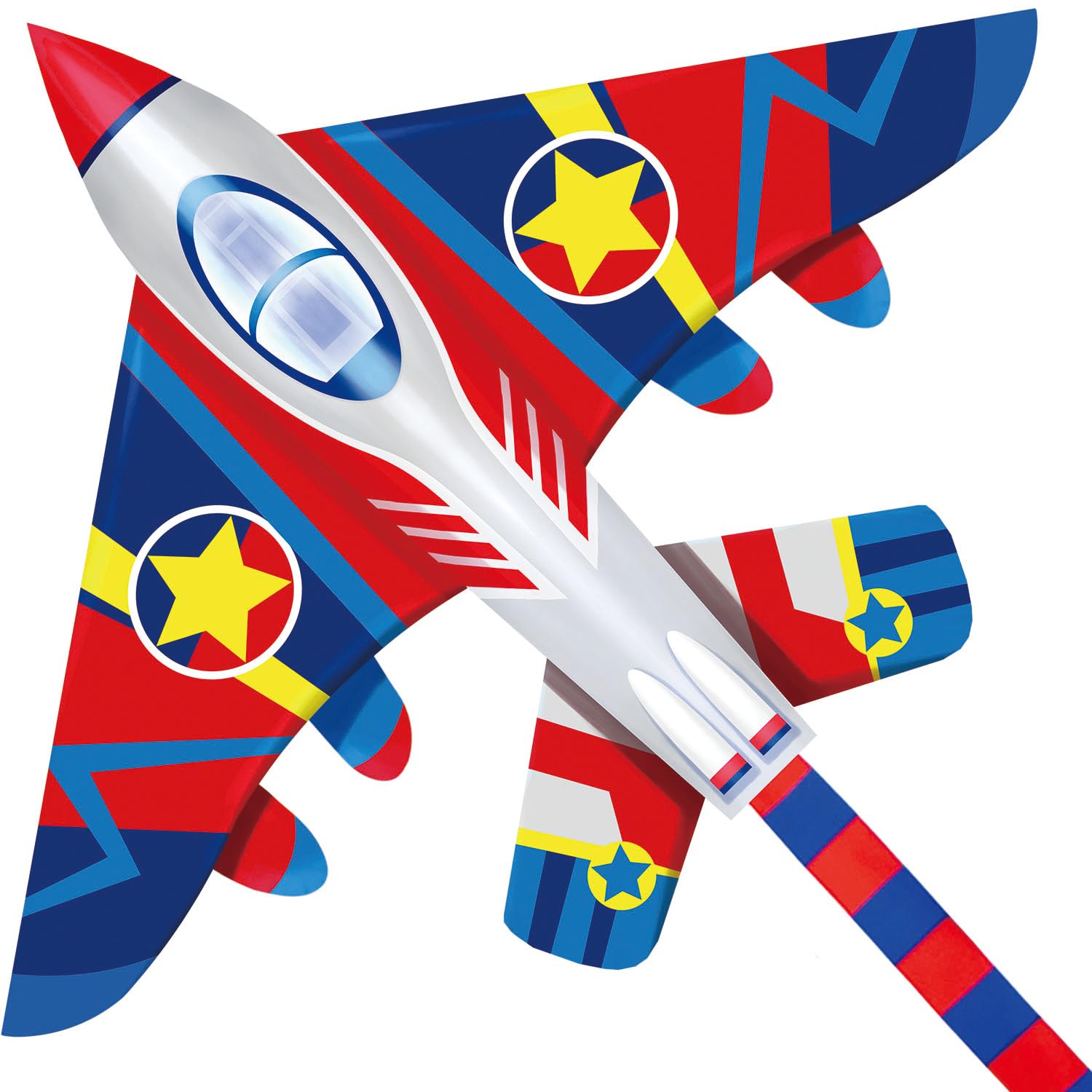 Honbo 58-inch Fighter Plane Kite in flight offers stable handling for beginners on breezy days.