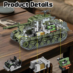Honchoes M4 Sherman tank turret rotates 360 degrees for dynamic posing.