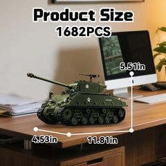Honchoes M4 Sherman tank with rolling treads for authentic motion.