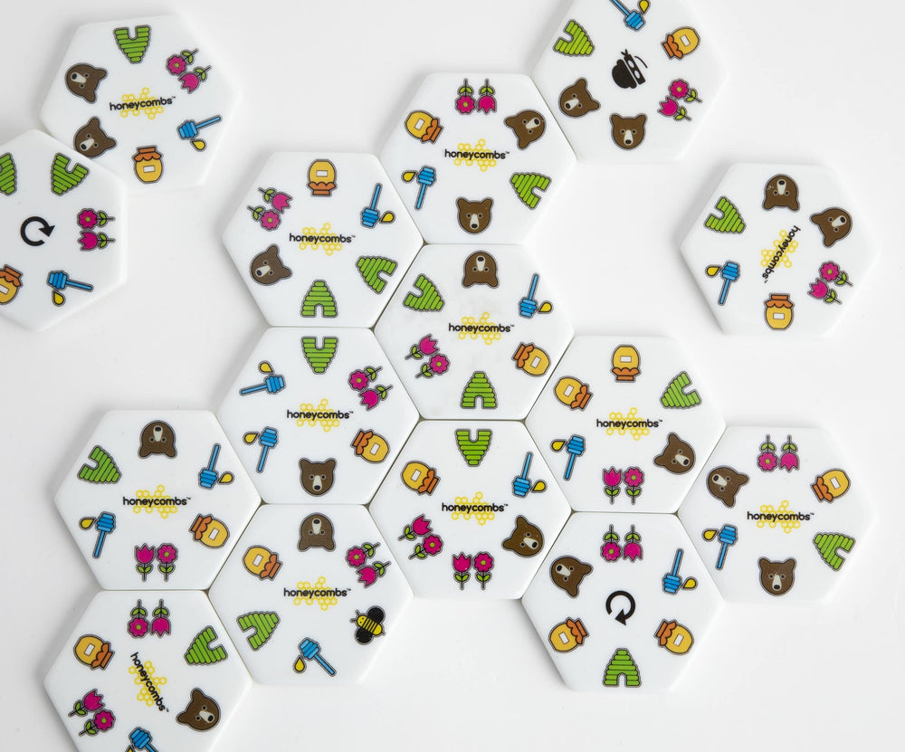 HoneyCombs Game drawstring bag stores tiles neatly for travel
