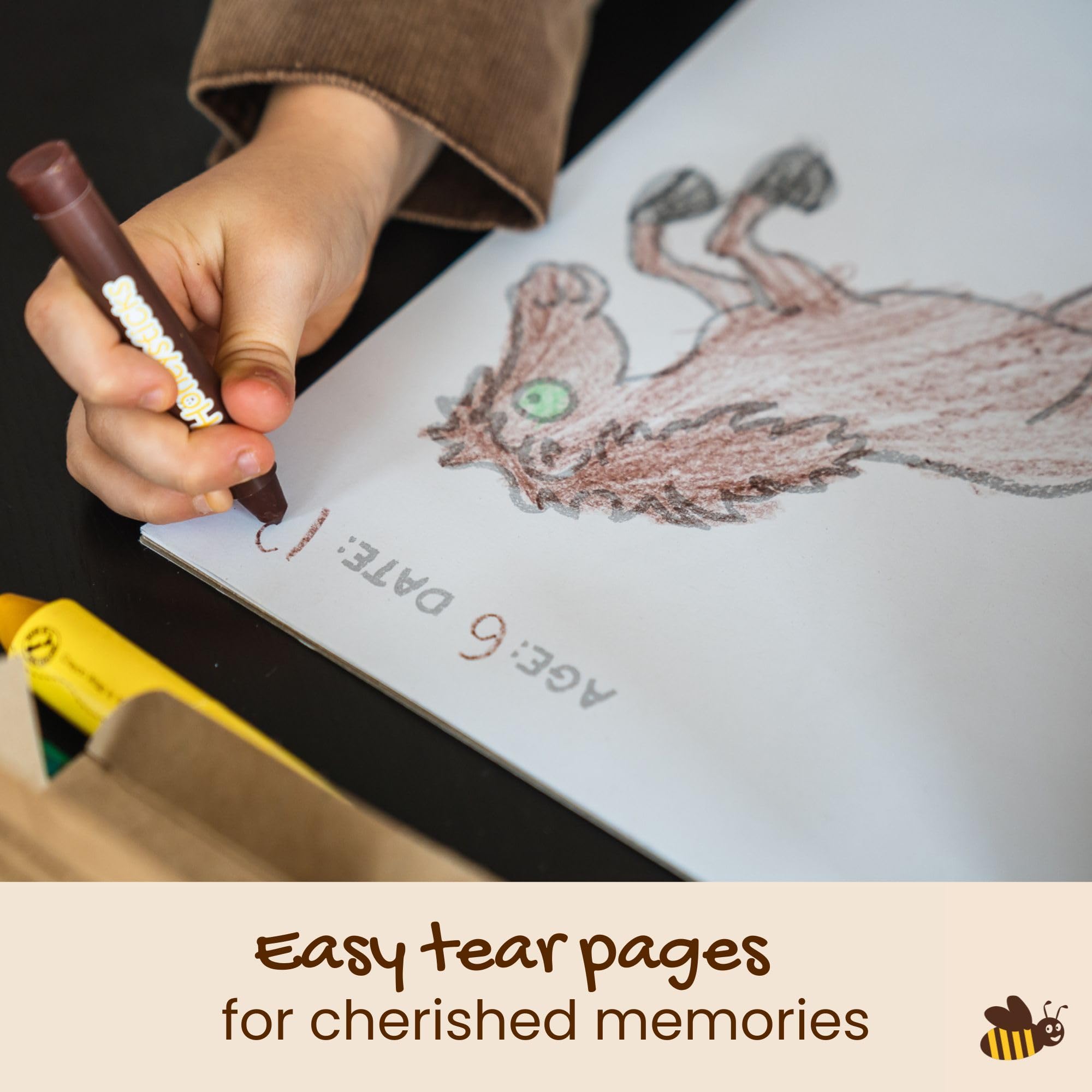 Honeysticks coloring pages show large images to support early motor skills.