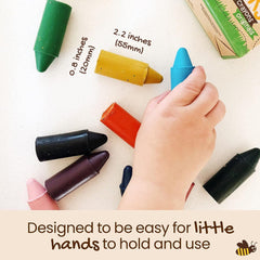Food-grade colors on Honeysticks crayons offer vibrant, safe art projects