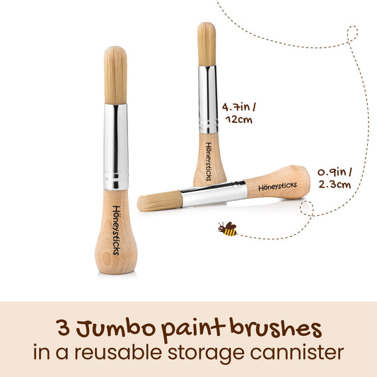 Honeysticks Jumbo brushes with chunky handles enabling confident grip for kids