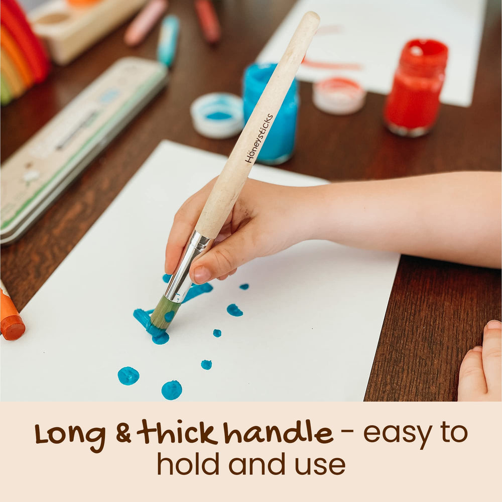 Honeysticks jumbo brush with vegan bristles for safe, animal-friendly painting