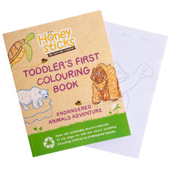 Honeysticks My First Coloring Book cover with bold outlines for toddlers.