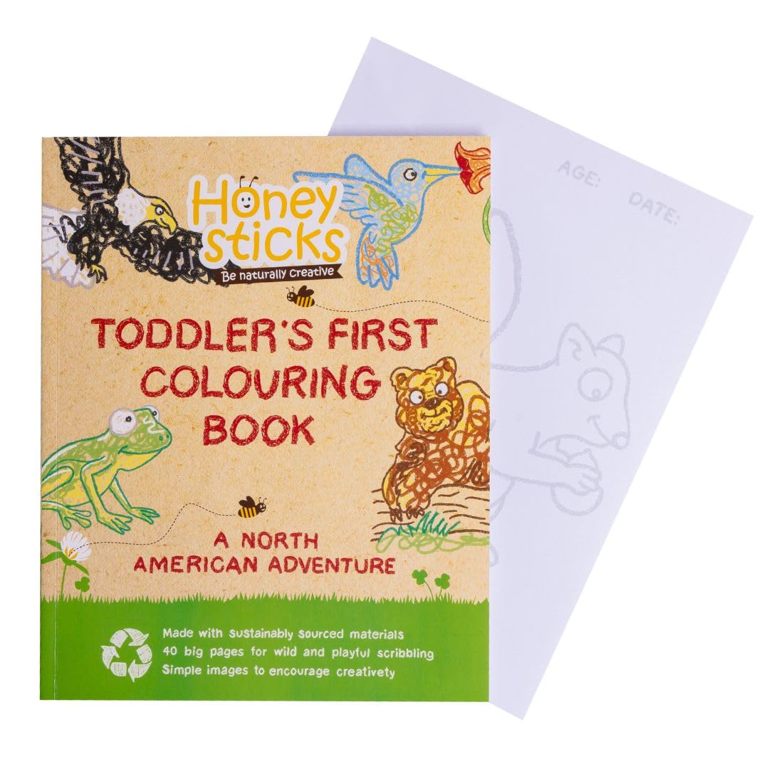 Honeysticks My First Coloring Book cover; kid-friendly design encourages early creativity.