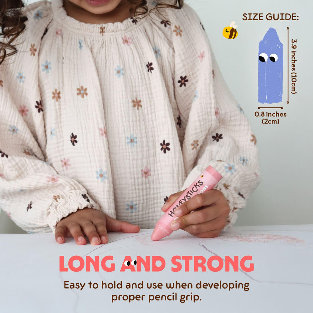 Honeysticks NZ-made beeswax crayons with natural scent and no paraffin.