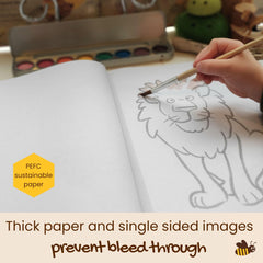 Honeysticks toddler-friendly hardcover protects artwork during coloring sessions.