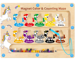 Hongid magnetic color and number maze front view promotes fine motor practice and early color recognition.
