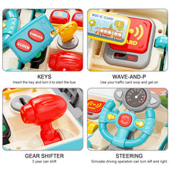 Hongtuo bus toy card swipe activates beeps for entry-style play