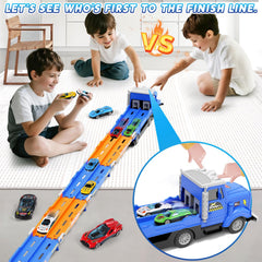 HONGTUO six die-cast cars add colorful racing variety for creative play.