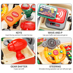 Hongtuo fire truck toy horn button supports engaging pretend rescues.
