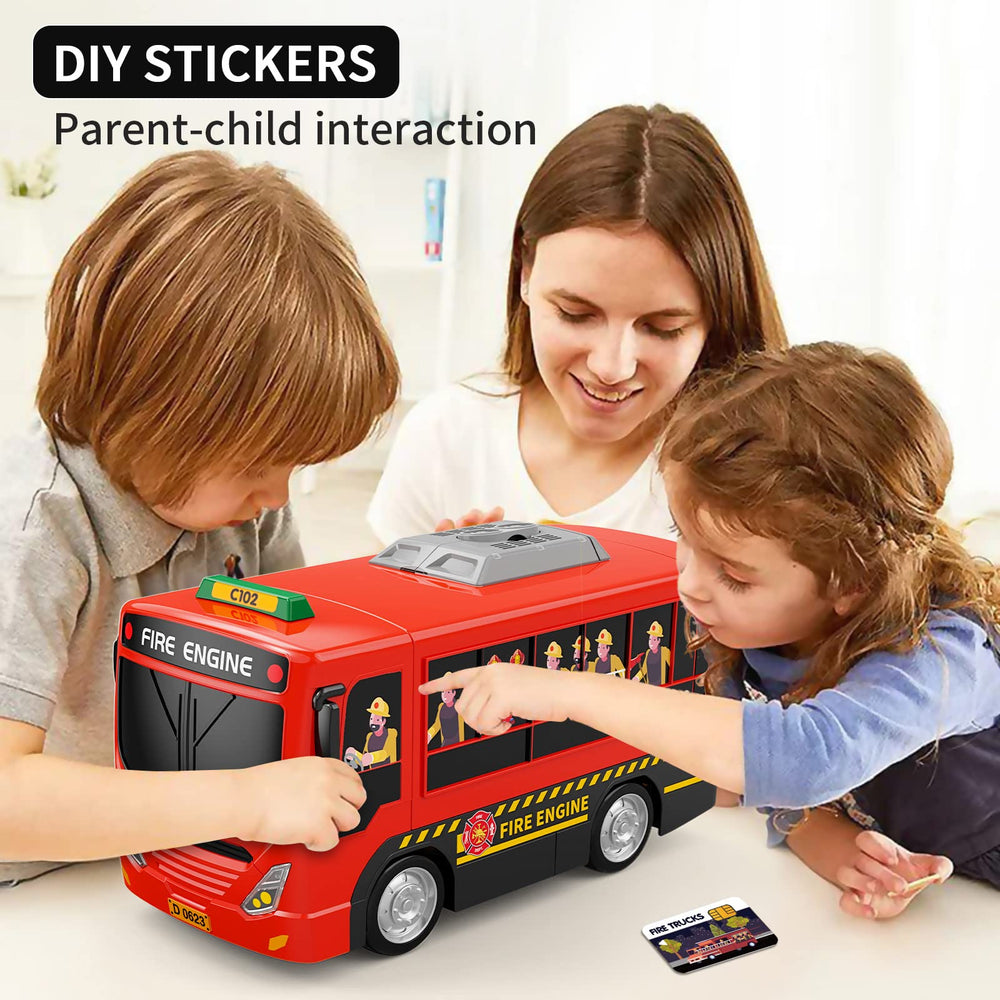 Hongtuo fire truck toy lights brighten pretend missions.