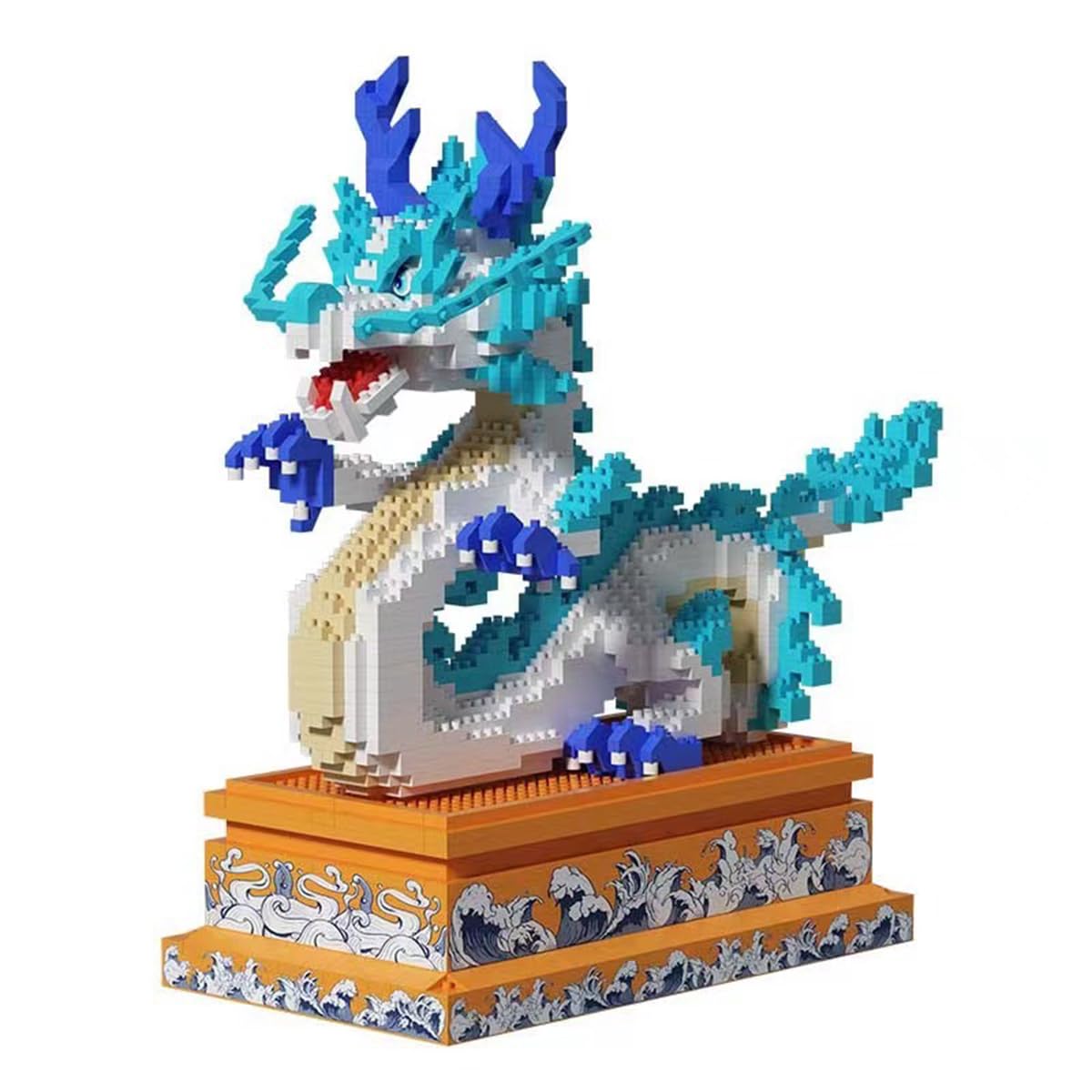 HONLANCH Dragon Series Auspicious Lucky Dragon assembly in progress on display base.