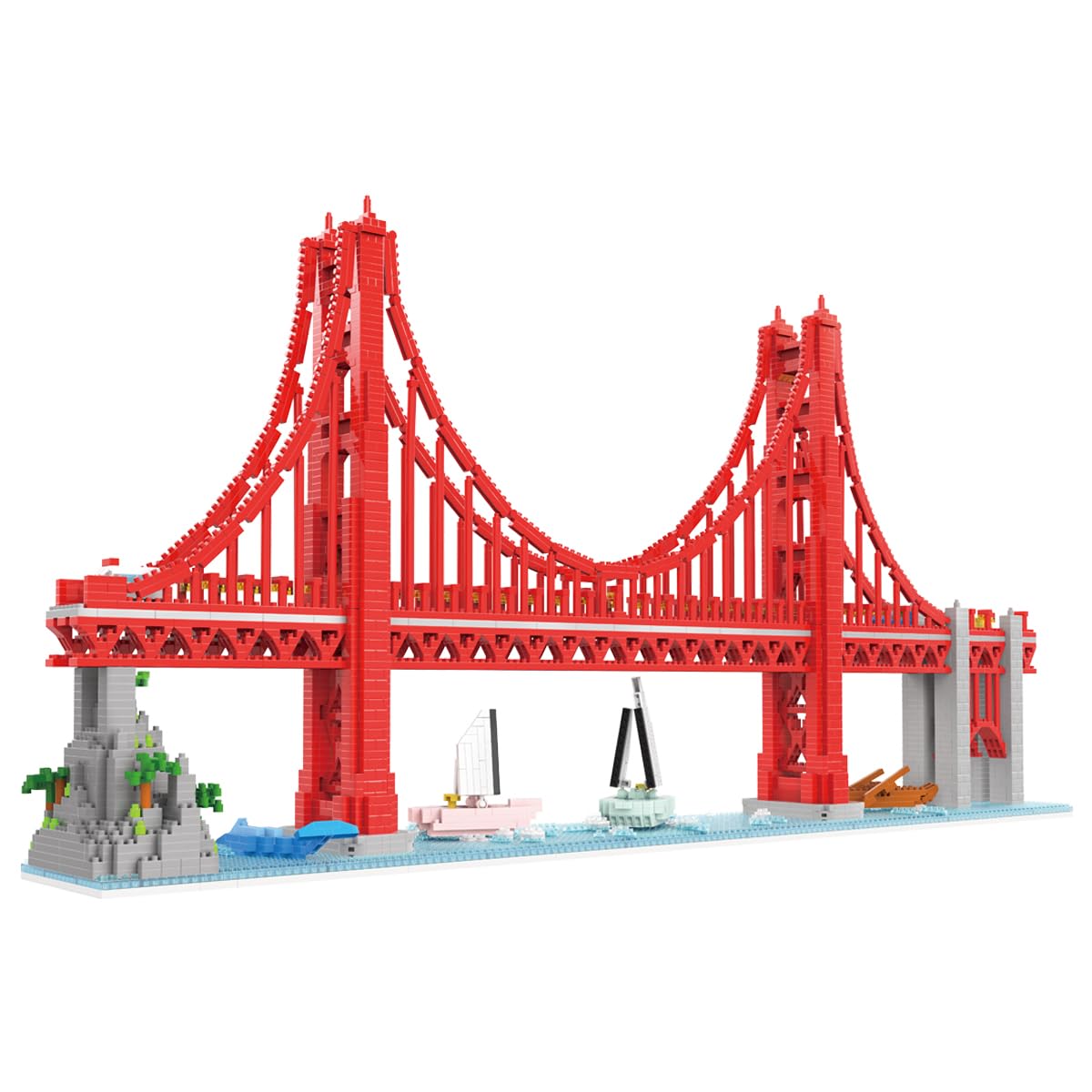 HONLANCH Golden Gate Bridge micro blocks set offers a detailed display for collectors.