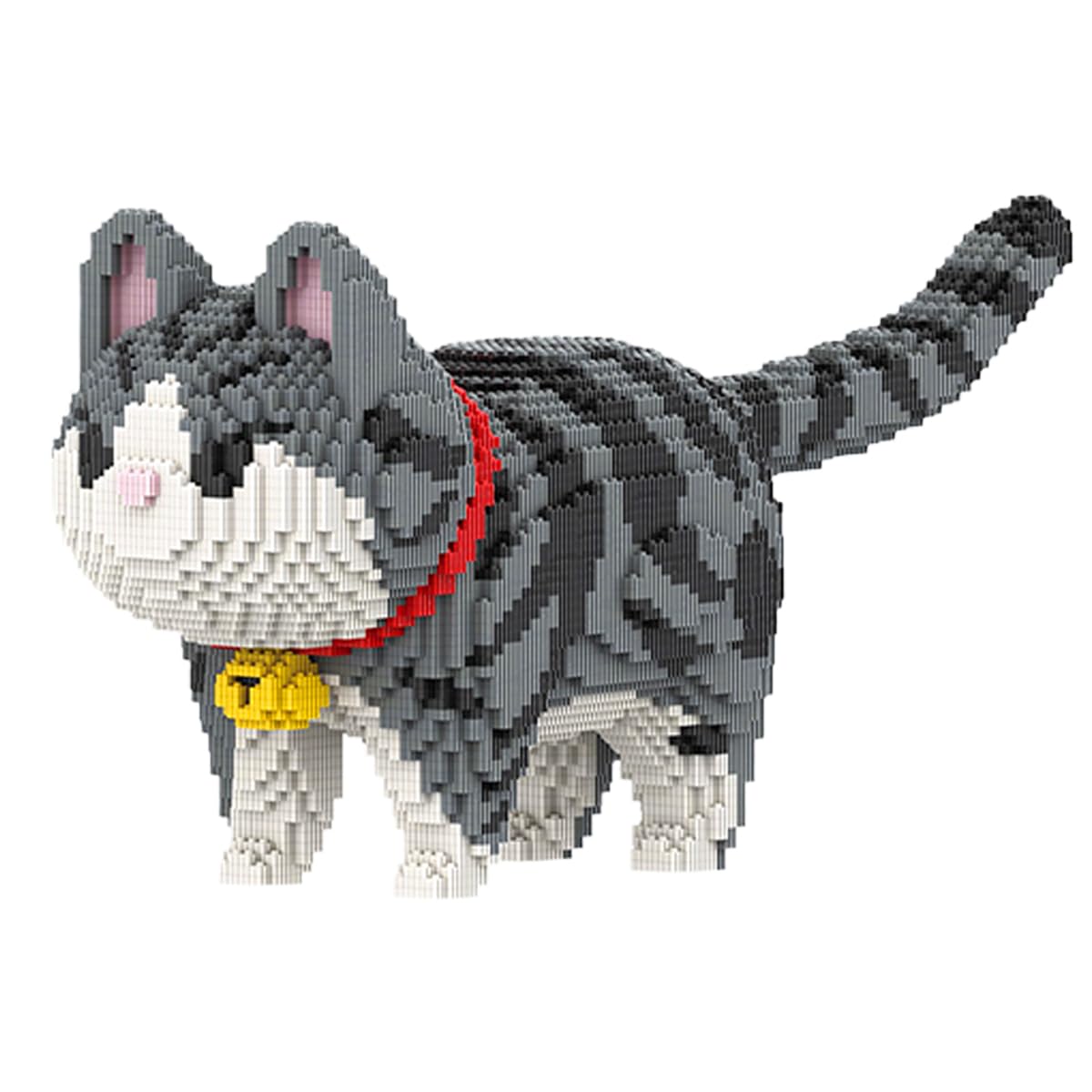 HONLANCH gray striped bell cat 8000-piece kit, ideal for display and mindful building.