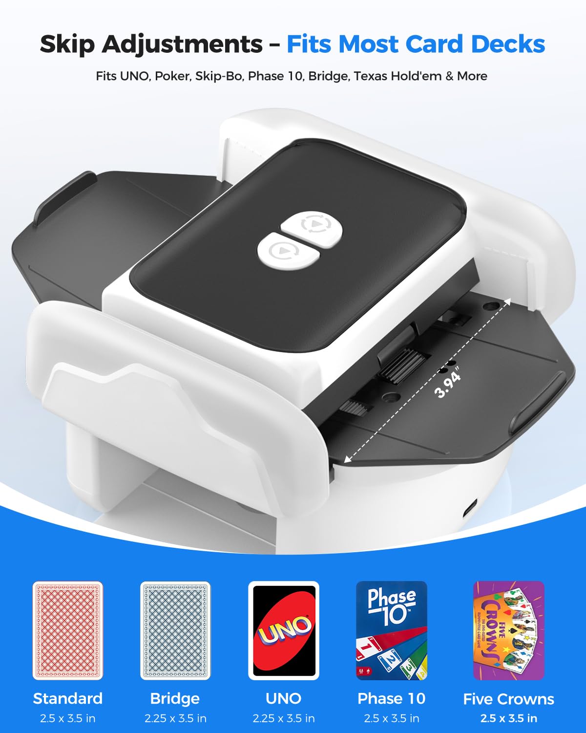 Honlunu shuffler compatible with poker UNO bridge and spades.