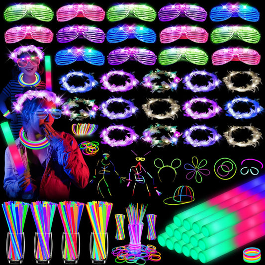 HONLYNE giant 16-inch glow sticks brighten parties and dance floors.