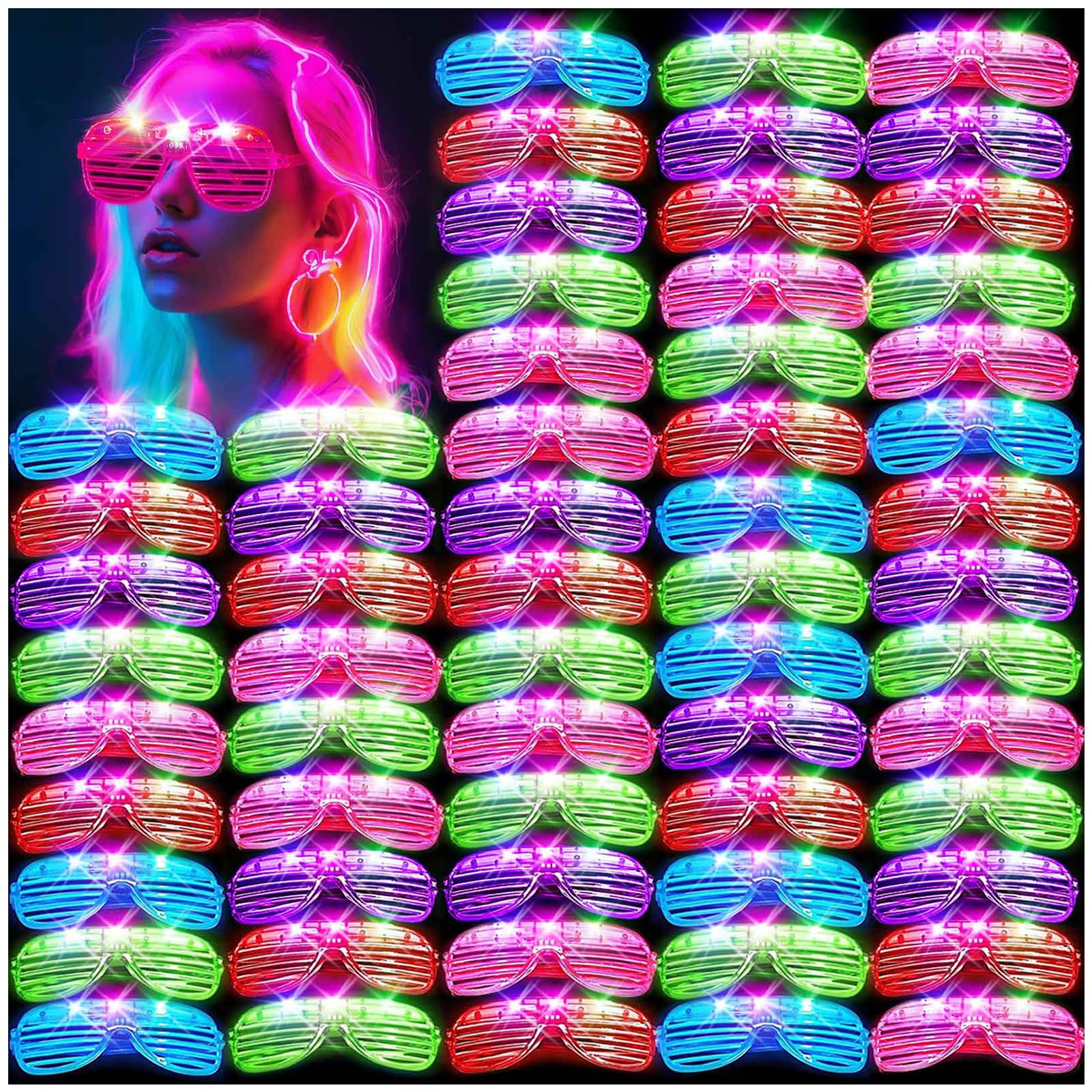 HONLYNE glow glasses 105-pack in multiple colors for vibrant parties.