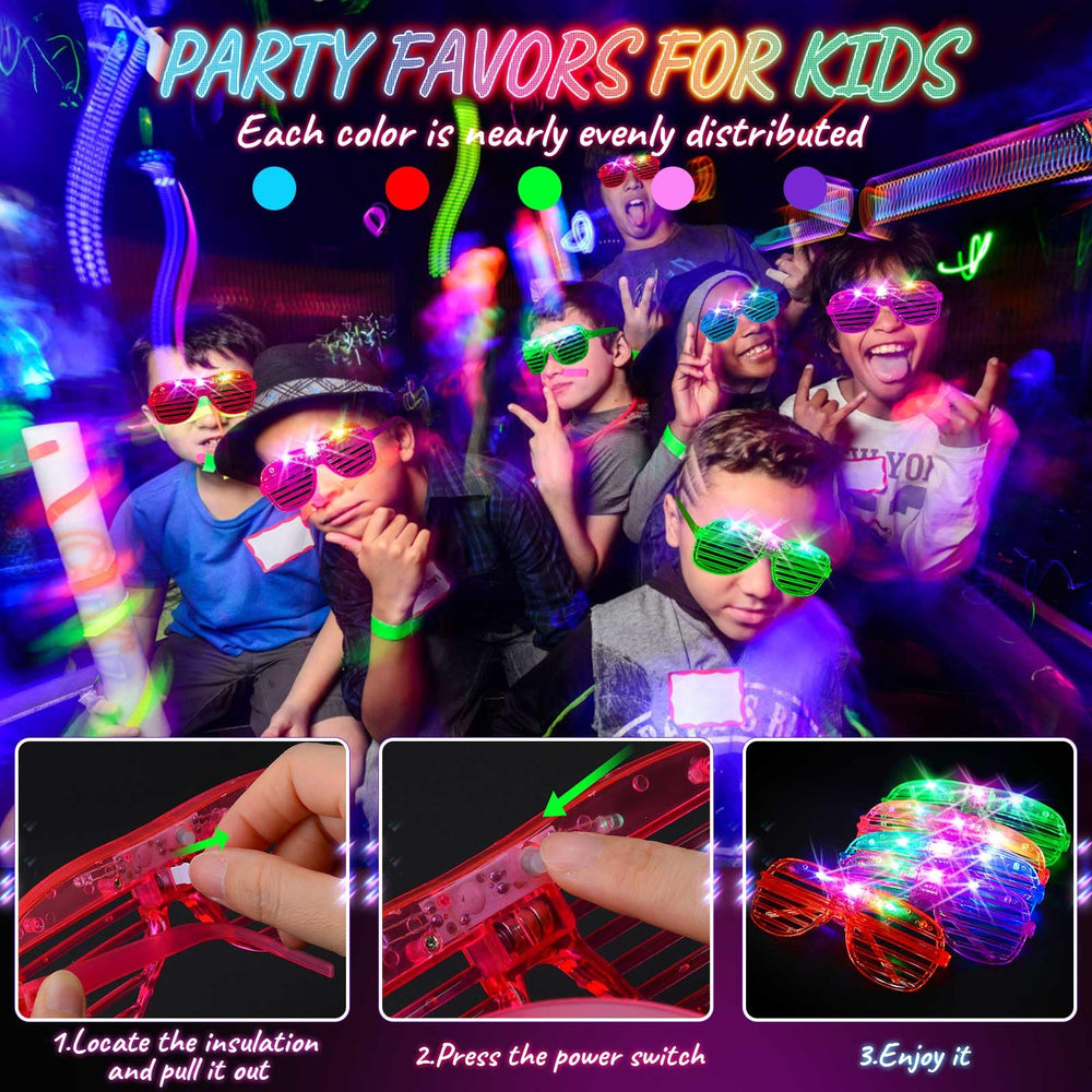 HONLYNE glow glasses purple for night events and photos.