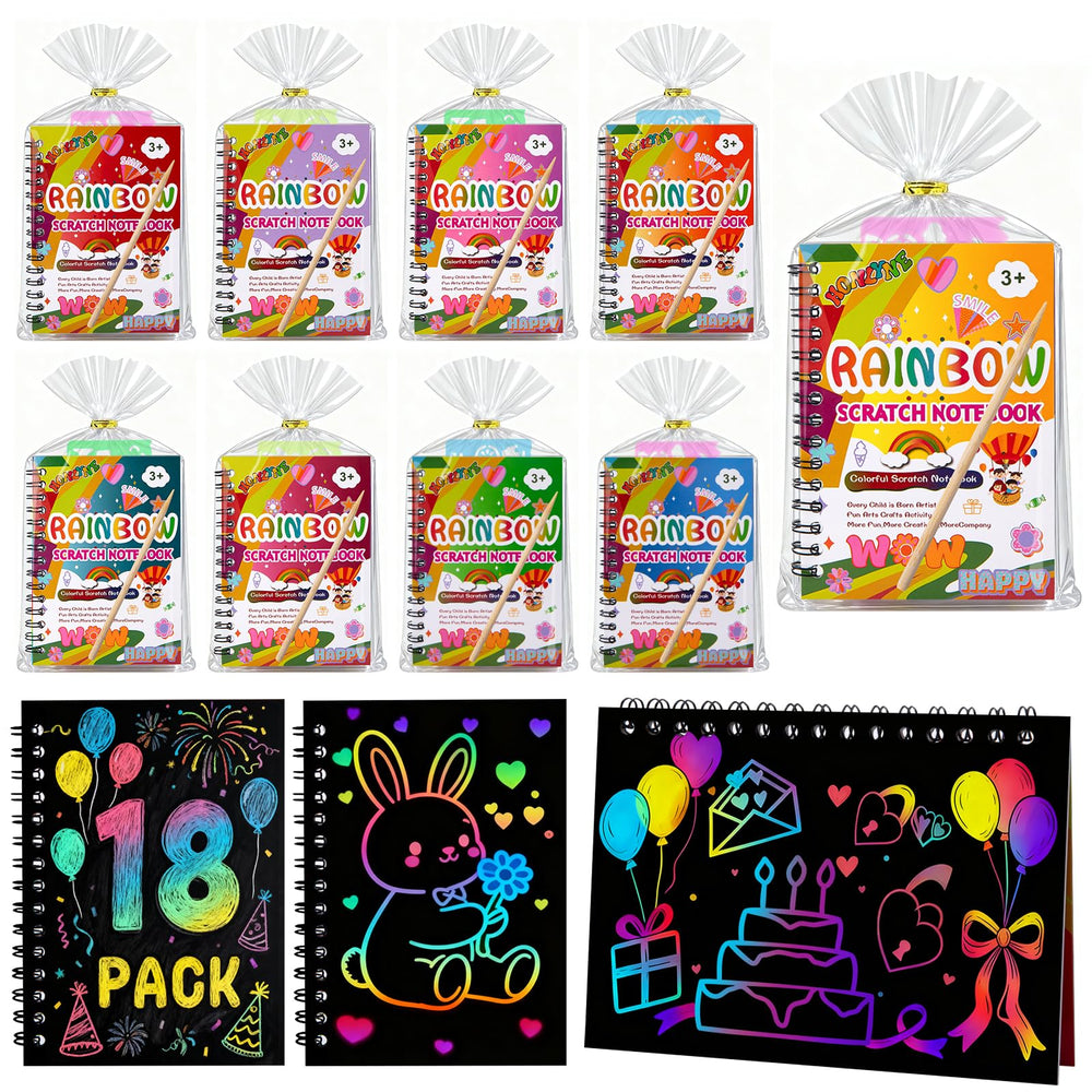 HONLYNE Rainbow Scratch Art Notebook revealing vibrant colors for creative play