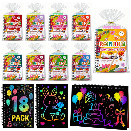 HONLYNE Rainbow Scratch Art Notebook revealing vibrant colors for creative play