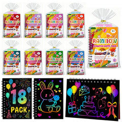 HONLYNE Rainbow Scratch Art Notebook revealing vibrant colors for creative play
