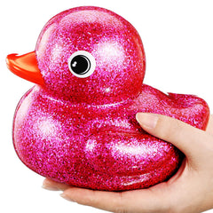 Honoson 6.89-inch giant glitter rubber duck in purple for captivating bath time