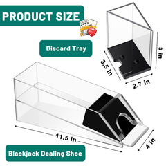 Honoson discard tray 6-deck clear acrylic keeps cards organized